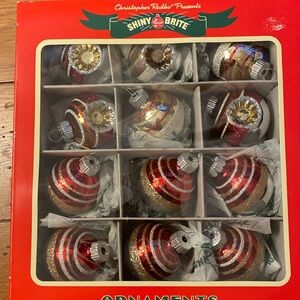 Christopher Radko Shiny Brite 12 Ornaments Bells UFO Lantern new